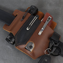 GEBWOLF New Outdoor EDC Tactical Pocket Leather Knife Case