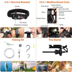 125-Pieces: Emergency Survival Gear Tactical for Outdoor Adventure