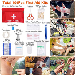 125-Pieces: Emergency Survival Gear Tactical for Outdoor Adventure