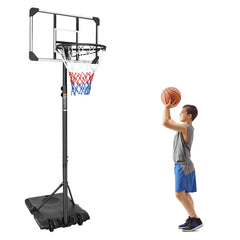 Portable Basketball Goal System with Stable Rolling Base
