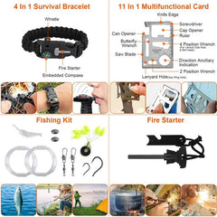 121 Pcs Survival Kit for Outdoor Adventure - Professional Emergency Gear & Tactical First Aid Supplies