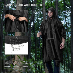 3-in-1 Waterproof Military Rain Poncho Outdoor Gear