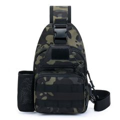 Tactical crossbody sling backpack with water bottle holder