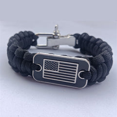 Braided Paracord Bracelet With Zinc Alloy Adjusting Buckle