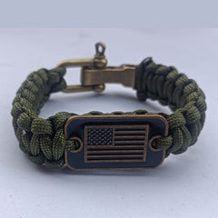 Braided Paracord Bracelet With Zinc Alloy Adjusting Buckle