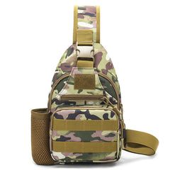 Tactical crossbody sling backpack with water bottle holder