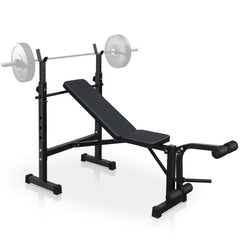 Olympic Weight Bench Press Set with Squat Rack and Bench for Home Gym Full-Body Workout