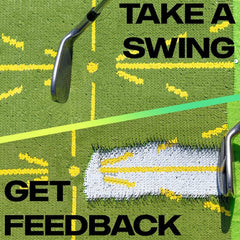 Golf Swing Training Mat with Directional Trace Guide