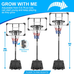 Portable Basketball Goal System with Stable Rolling Base