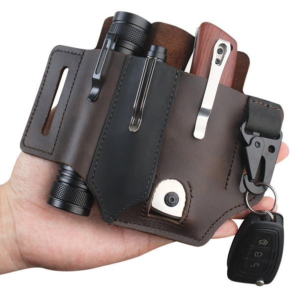 GEBWOLF New Outdoor EDC Tactical Pocket Leather Knife Case