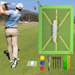 Golf Swing Training Mat with Directional Trace Guide