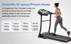 Folding Treadmill With Pulse Sensor Silent Brushless Motor
