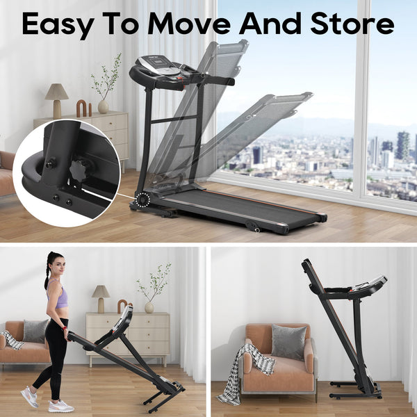 Folding Treadmill With Pulse Sensor Silent Brushless Motor