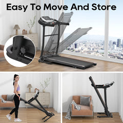 Folding Treadmill With Pulse Sensor Silent Brushless Motor