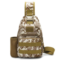 Tactical crossbody sling backpack with water bottle holder