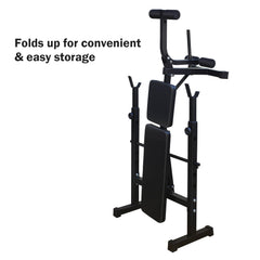 Olympic Weight Bench Press Set with Squat Rack and Bench for Home Gym Full-Body Workout