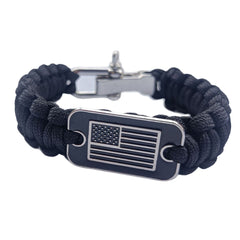 Braided Paracord Bracelet With Zinc Alloy Adjusting Buckle