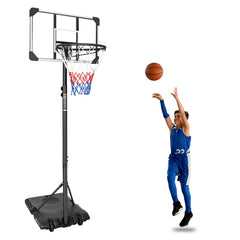 Portable Basketball Goal System with Stable Rolling Base