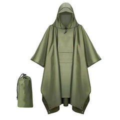 3-in-1 Waterproof Military Rain Poncho Outdoor Gear