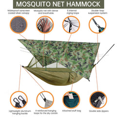 260x140cm Double Camping Hammock With Mosquito Net