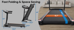 Folding Treadmill With Pulse Sensor Silent Brushless Motor