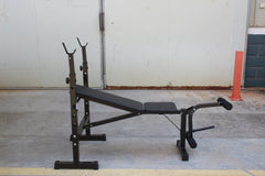 Olympic Weight Bench Press Set with Squat Rack and Bench for Home Gym Full-Body Workout