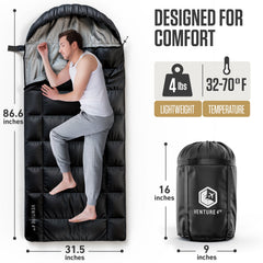 XXL Sleeping Bag For Big Tall Campers