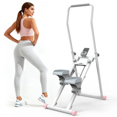 Foldable Stair Stepper with LCD Monitor For Home Gym