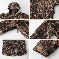 Men's Camouflage Waterproof Softshell Hunting Jacket With Hood