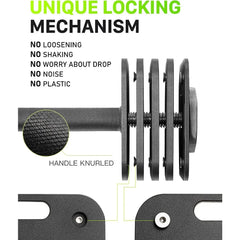 Quick-Lock Square Weight Dumbbells for Home Gym Fitness