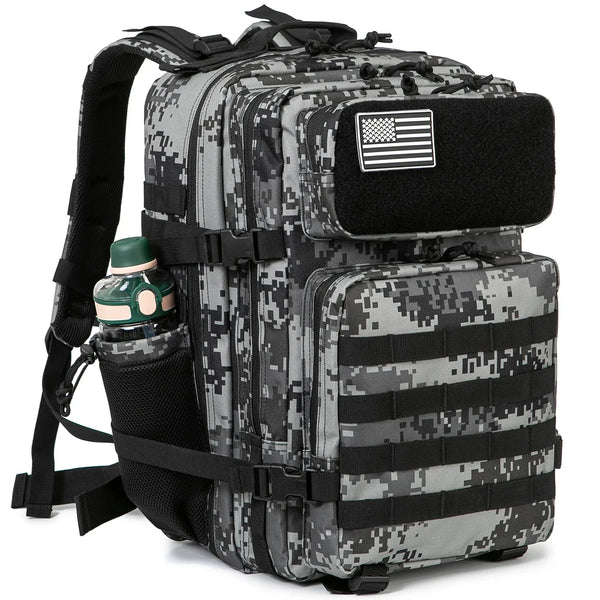 45L Tactical Backpack Outdoor Hiking Rucksack With Bottle Holder