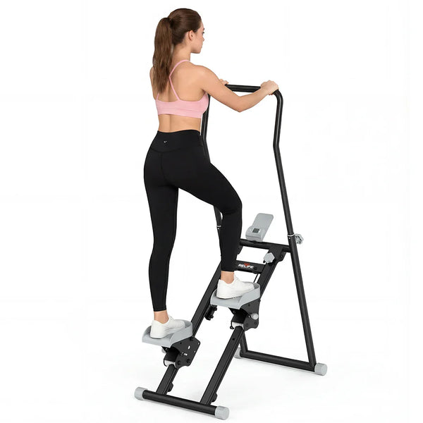 Foldable Stair Stepper with LCD Monitor For Home Gym