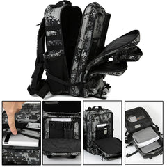 45L Tactical Backpack Outdoor Hiking Rucksack With Bottle Holder