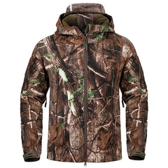 Men's Camouflage Waterproof Softshell Hunting Jacket With Hood