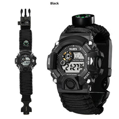 Multifunctional Parachute Cord Waterproof Watch,  Firestone, Survival Whistle, Compass