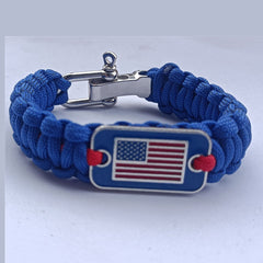Braided Paracord Bracelet With Zinc Alloy Adjusting Buckle