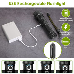 Rechargeable Tactical LED Flashlight-50000 lumens