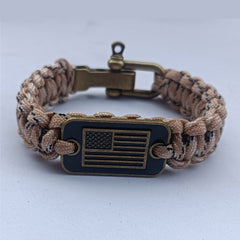 Braided Paracord Bracelet With Zinc Alloy Adjusting Buckle