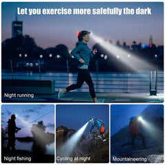Rechargeable Waterproof LED Headlamp High-Lumen Head Torch