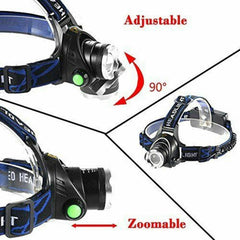 Rechargeable Waterproof LED Headlamp High-Lumen Head Torch