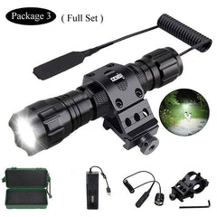 Rechargeable High-Lumen Tactical LED Flashlight With Rail Mount