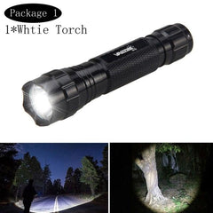 Rechargeable High-Lumen Tactical LED Flashlight With Rail Mount