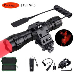 Rechargeable High-Lumen Tactical LED Flashlight With Rail Mount