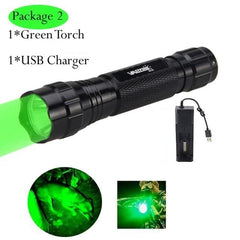Rechargeable High-Lumen Tactical LED Flashlight With Rail Mount
