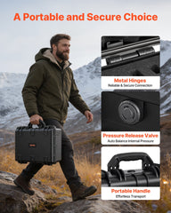 Hard Pistol Case, Heavy Duty Hard Gun Case with XPE Foam Lining, Waterproof Pistol Storage Box with Customizable Interior & Handle for Gun, Lenses, Camera, Gear, TSA Compliant, 18.7x12.5x7.5 in