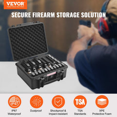 Hard Pistol Cases with Pre-cut Lining, Gun Case for 6 Pistol
