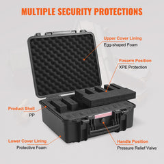 Hard Pistol Cases with Pre-cut Lining, Gun Case for 6 Pistol